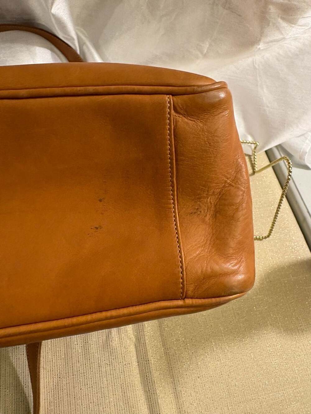 Levenger Vintage British Tan Leather Tote Bag Made in England - Picture 8 of 8